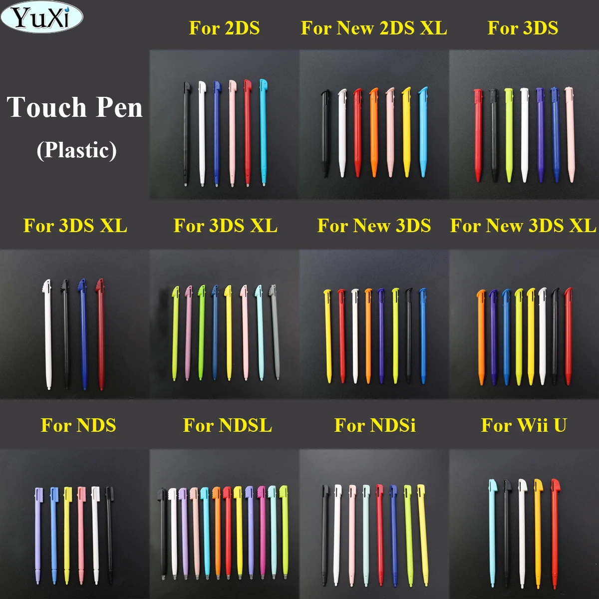 

YuXi Plastic Touch Screen Stylus Pen for Nintend NDSL NDSi New 2DS 3DS XL LL NDS DS Lite DSL for Wii U Wholesale Replacement