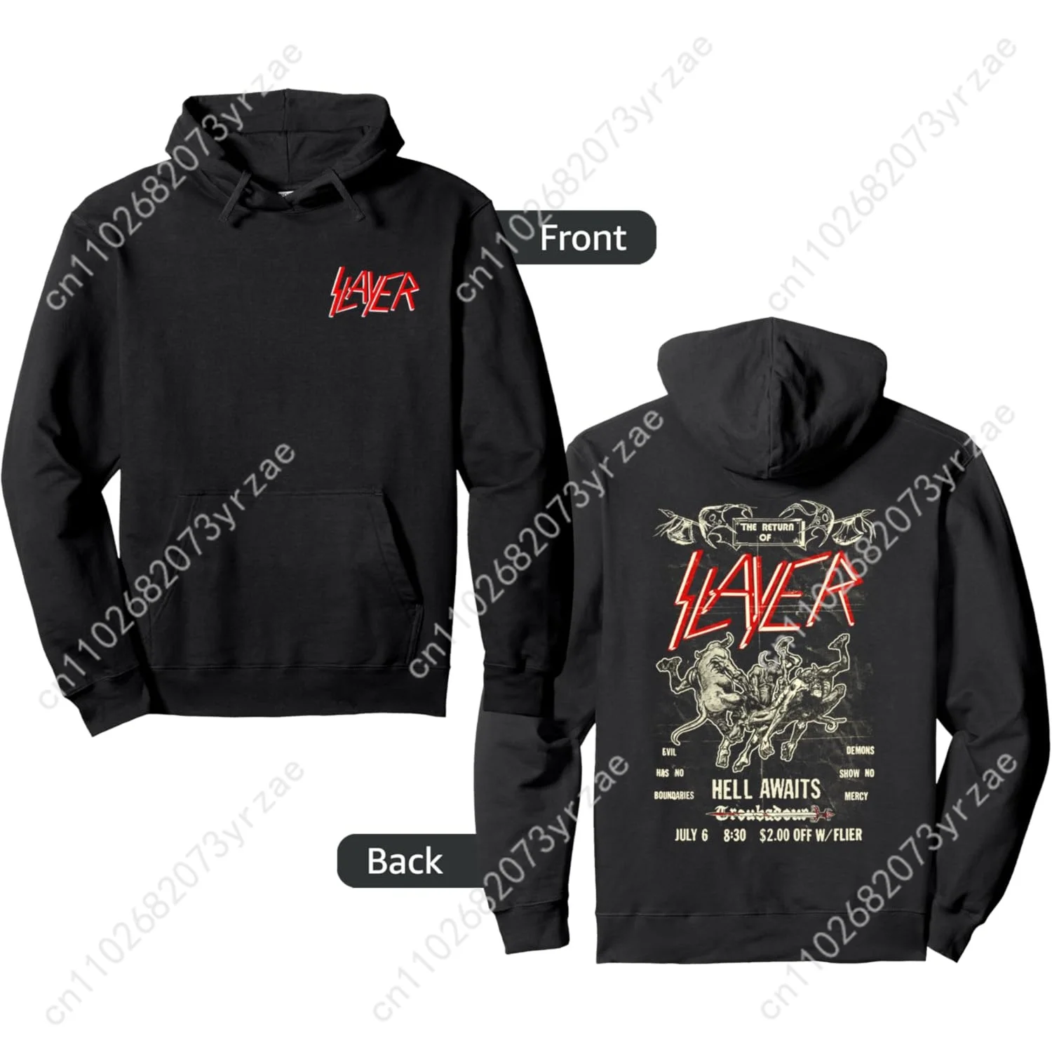 Slayer retro moletom com capuz super macio das mulheres dos homens pulôver moda confortável hoodies moletom respirável vintage topos