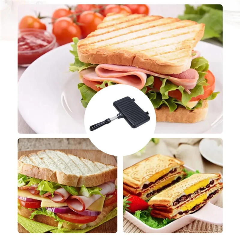 

A11I Gas Non-Stick Sandwich Maker Bread Toast Breakfast Machine Pancake Baking Barbecue Oven Mold Mould Grill Frying Pan