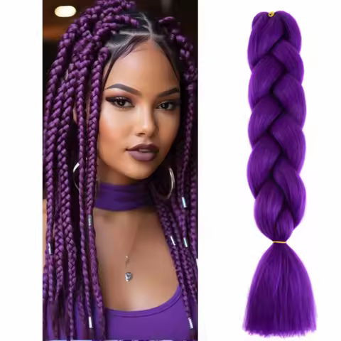 24 Inch Jumbo Braids Extensions Synthetic Afro Ombre Kanekalon Hair for Children Braid Cosplay Stage Party Hair Extensions