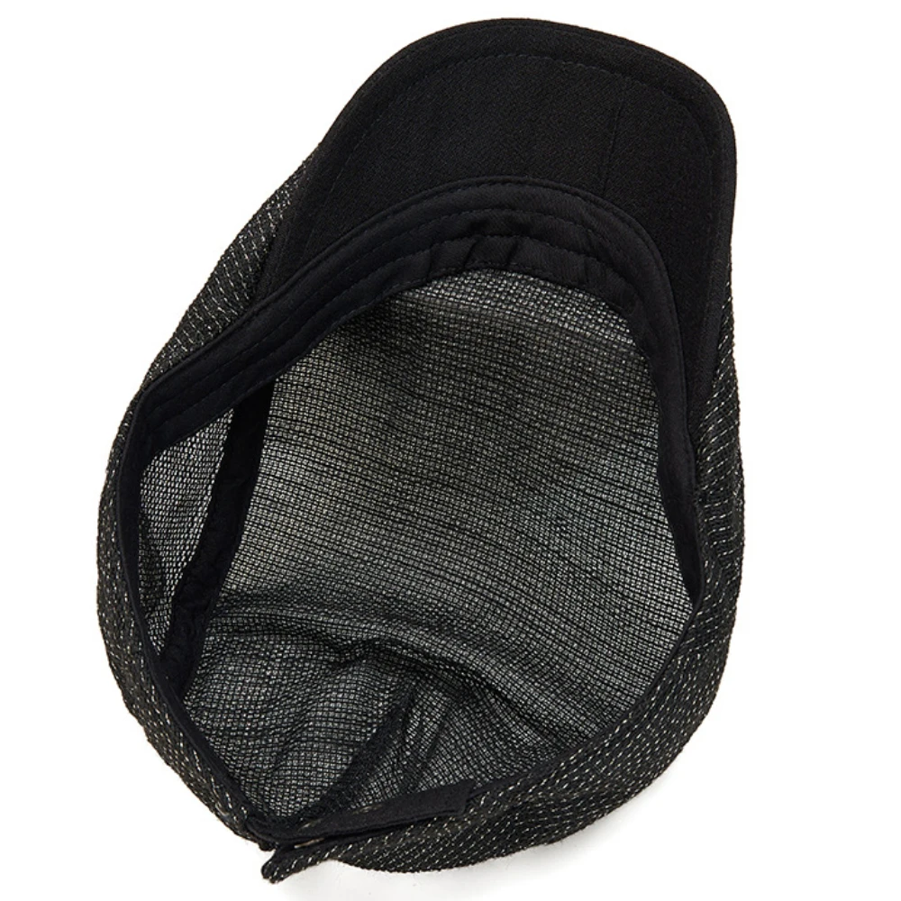HT5140 Baskenmütze für Männer und Frauen, Sonnenhut, Retro-Künstler-Malermütze, Unisex Ivy Flachmütze, 2026 Neue Frühling-Sommer Mesh-Baskenmütze – Detail 10