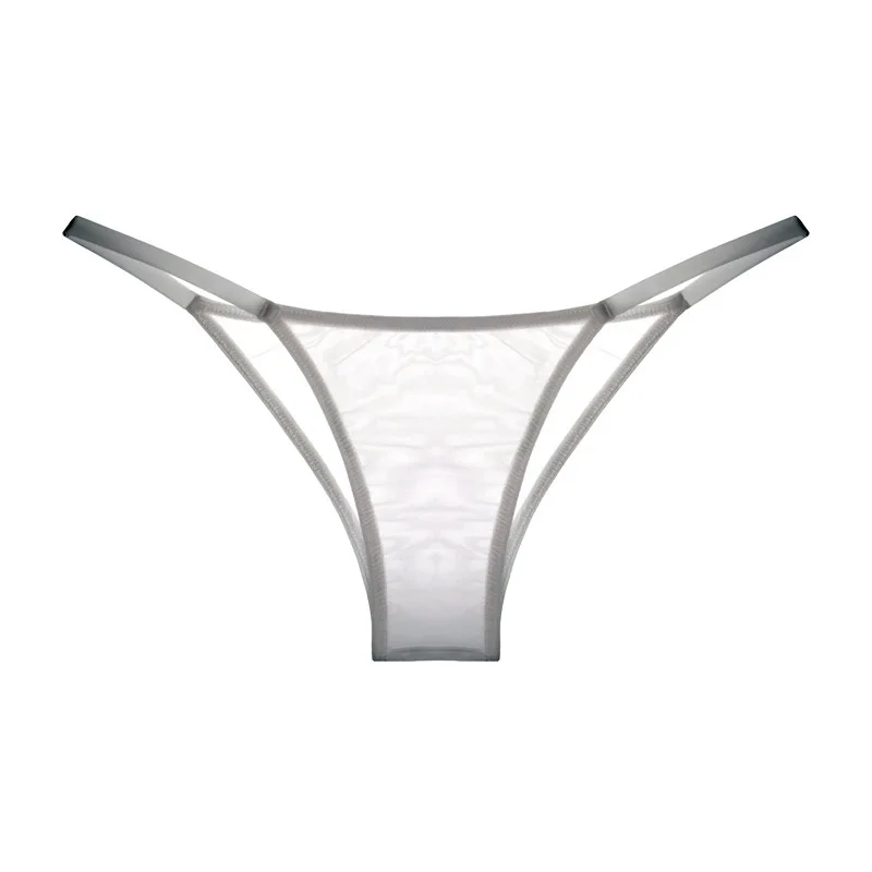 Transparent temptation two-dimensional sexy  ultra-small mini ladies briefs low waist half-covered mesh girls underwear