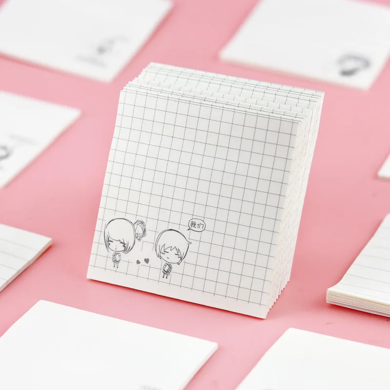 Korean stationery creative simple girl horizontal line sticky notes office study to do list N times sticky note pad