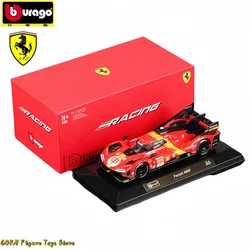 Original Bburago 1/43 Ferrari 499p Lmh #51 Ferrari Model 2023 24h Le Mans Champion Ferrari Car Model Baking Paint Birthday Gifts