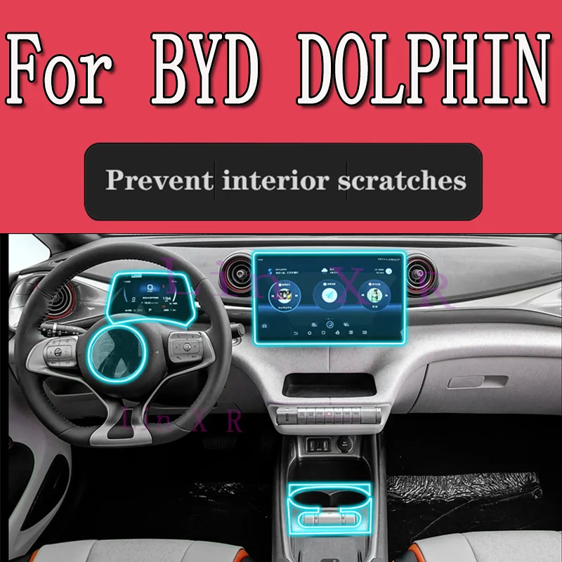 

For BYD Dolphin EV Electric 2023 Car Interior Film Dashboard piano board Shift center console Anti-scratch transparent TPU Film