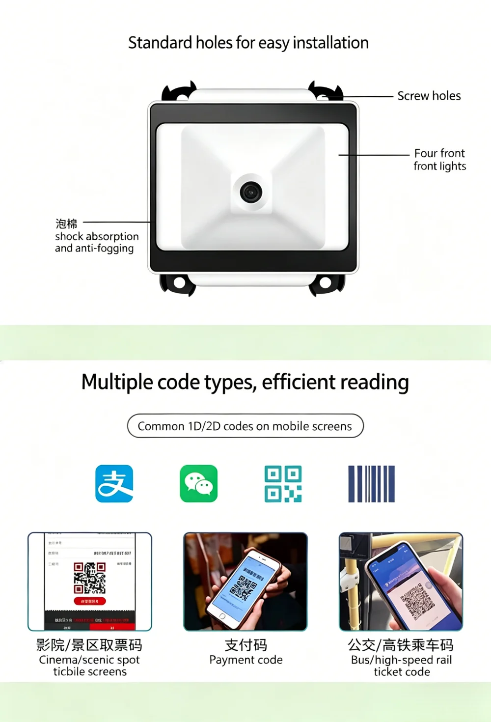 

Compact Long Range 1D 2D Barcode Scanner Module Wireless Data Terminal for Kiosk Point of Sale Scanner