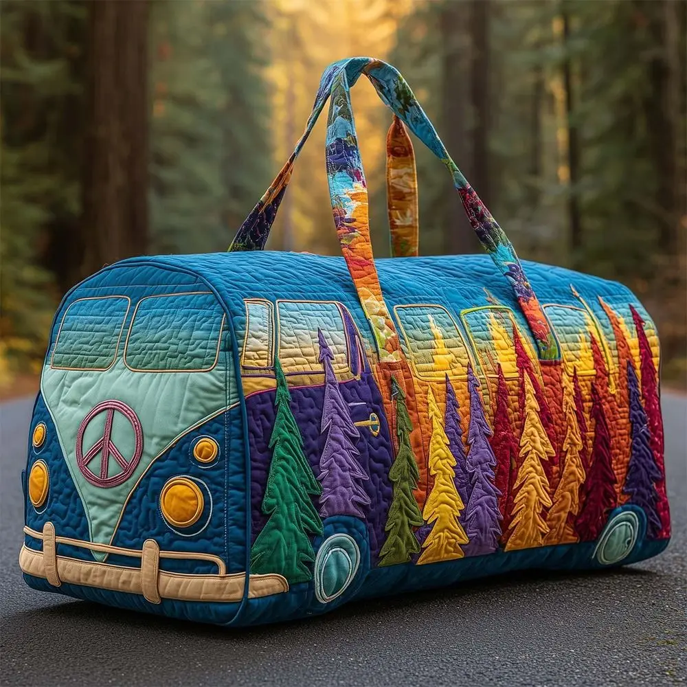 Sac de voyage matelassé en coton, design 3D, style hippie, sac de sport à motif grenouille, sacs de nuit style bohème, sacs de sport pour la gym