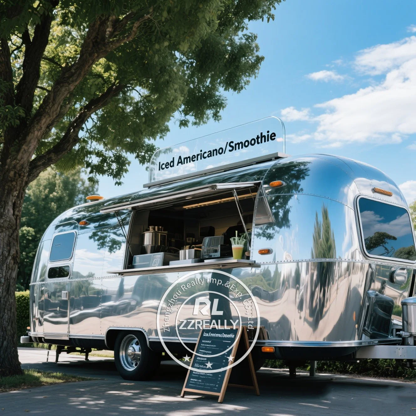 

Food Truck Trailer Mobile Kitchen Usa Coffee Ice Cream Catering bar Concession Food Trailer With Full Kitchen