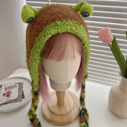 Autumn and Winter Funny Cartoon Cute Plush Ear Woolen Hat Women's Warm Ear Cap