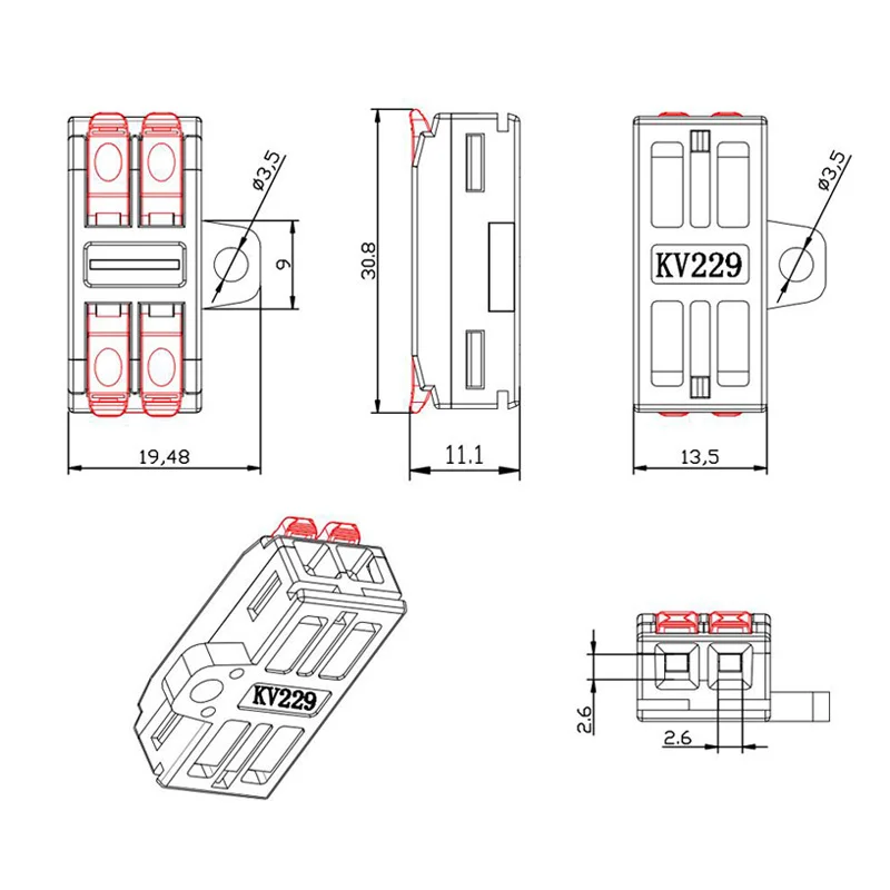 Wire Electrical Connector 1 2 Pin Splicing Terminal Blocks Led Strip Lighting Quick Mini Connectors Conductor Conector With Base