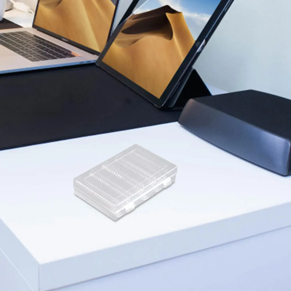 

2 set 2 Sets Transparent Holder Box Clear Storage Organizer Seal Compatible With 17/20/25/27/30Mm Display Case For