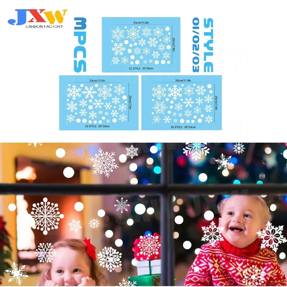 

Christmas Snowflake Electrostatic Wall Sticker Glass Windows Decals New Year Wallpaper Merry Christmas Home Decoration Stickers