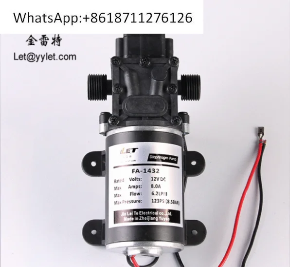 FA-1432 Jinlite مضخة مياه لغسيل السيارات 12 فولت 24 فولت 48 فولت مضخة غشائية مصغرة ، مضخة مياه ممتصة للماء #4