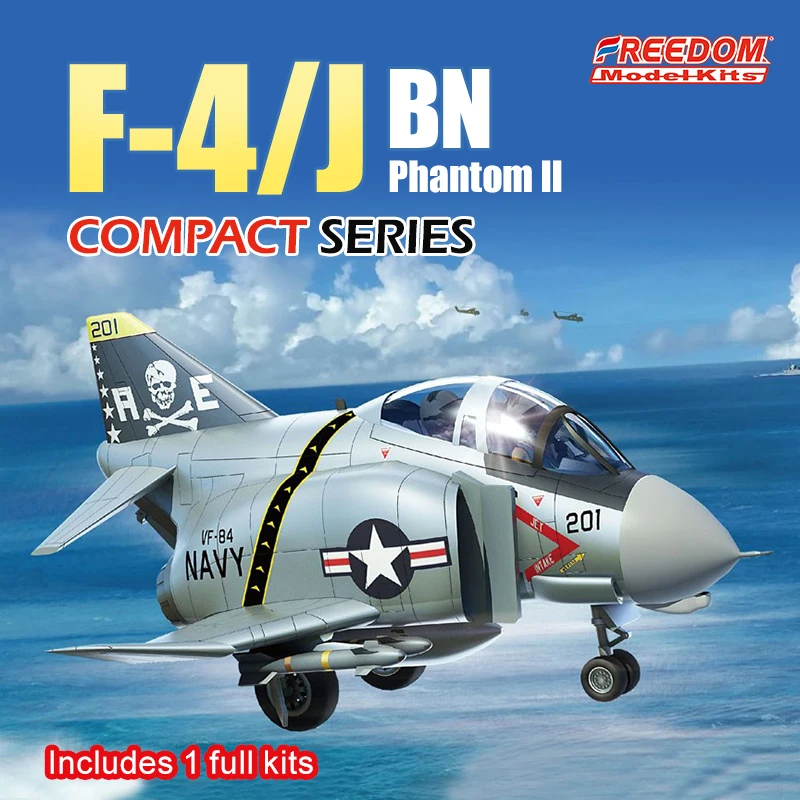 Freedom F162070 assembled model kit F-4J ghost II fighter with pilot q version egg machine