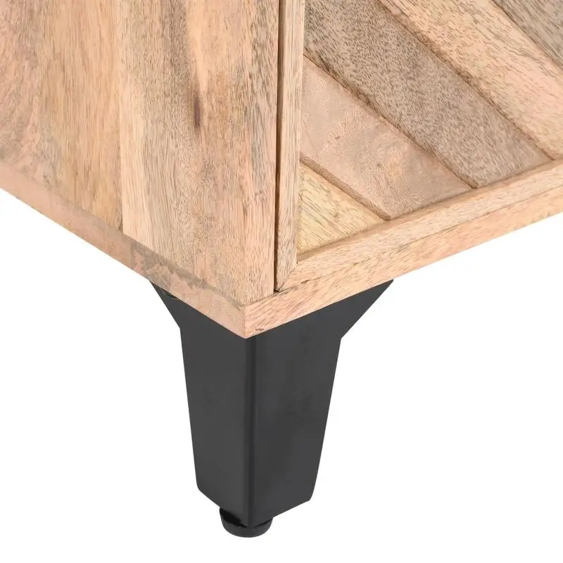 منضدة من الخشب الصلب - طاولة بجانب السرير خشبية كلاسيكية لغرف النوم، خزانة تخزين متينة وأنيقة، تصميم أنيق، مثالي لـ