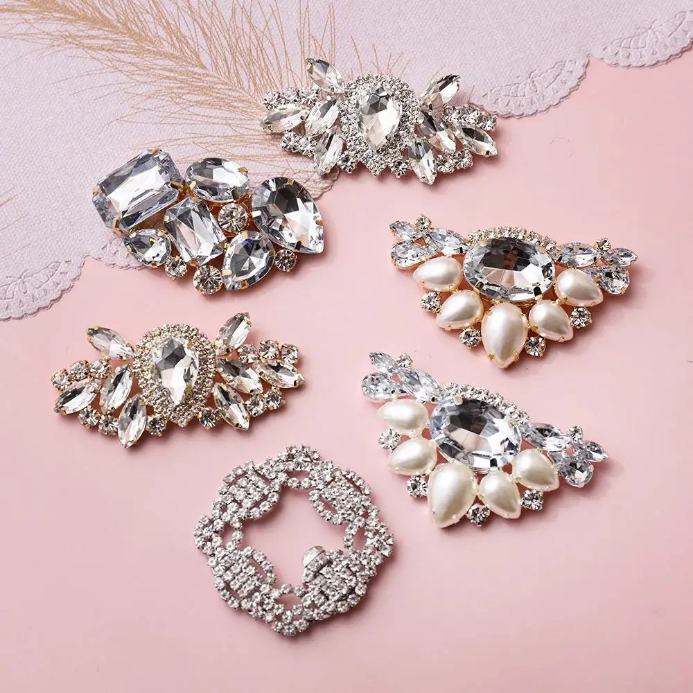 1 Pair(2pc) Women High Heel Bride Accessories Crystal Shoes Clip Shiny Clips Charm Buckle Wedding Shoes Decorations