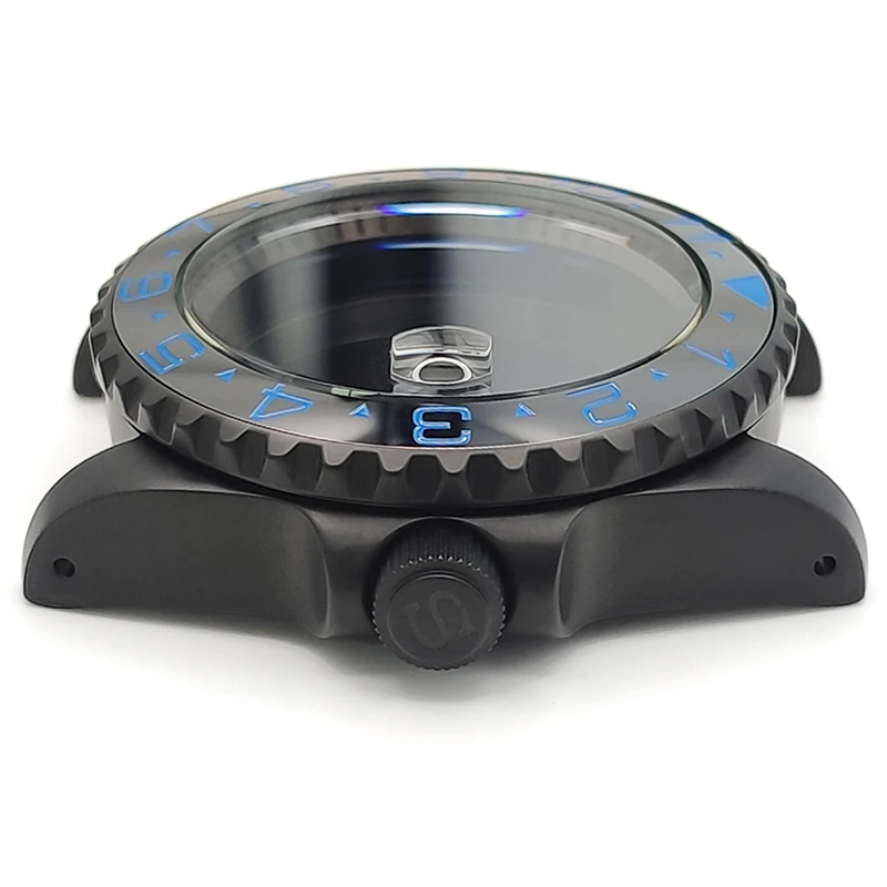 시계 케이스 세트 서브 매트 블랙 NH35 NH36 4R36 NH72 스테인레스 시계 케이스 MOD 부품 챕터 링 베젤 인서트로 수정