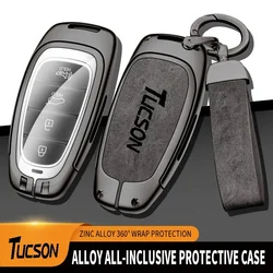 Aluminum alloy car key case is designed for the modern Santa Fe Tuson 2022NEXO NX4 Antos Solaris Prime20214-a luxury key case