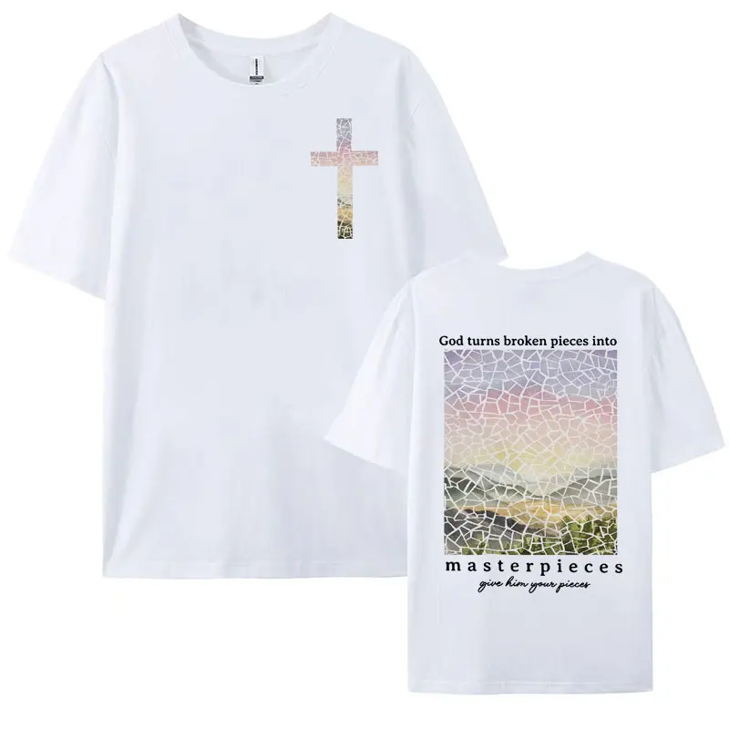 Bible Verse Christian T Shirt Religious Gift Jesus Apparel T-shirt for Men Women Vintage Cotton Short Sleeve T Shirts Streetwear