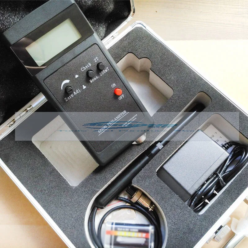 New SJ200 Digital Gauss Meter Static Magnetic Field Tesla Tester 0-200Mt-2000mT with Adapter