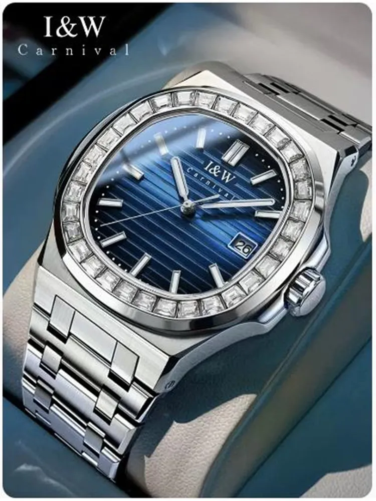 

Top Brand Luxury CARNIVAL IW Mechanical Watch For Men NH35 Automatic Wristwatches Waterproof Sapphire Square Luminous 2023 GMT