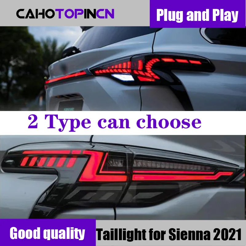 

Car LED Taillight Tail Light For Toyota Sienna 2021 2022 LED Rear Running Lamp + Brake + Reverse + Dynamic Turn Signal