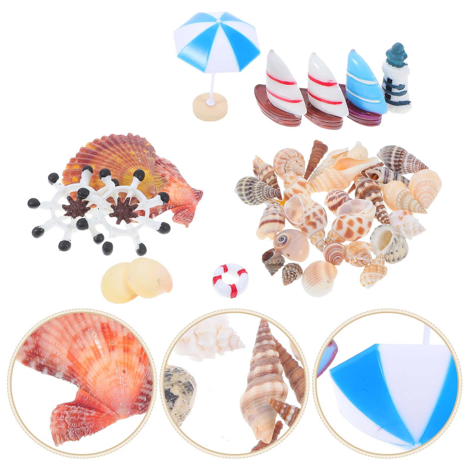 

38pcs Mediterranean Sailing Boat Resin Decor Ocean Style Fish Tank Terrarium Beach Party Miniature naments Home Nautical