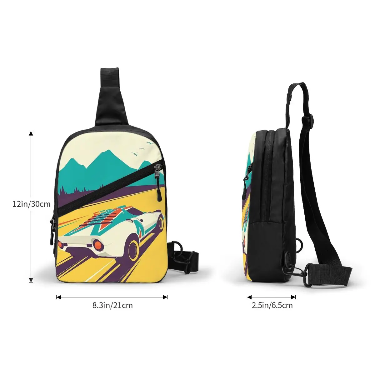 Lancia stratos arte impressão saco de peito masculino estilingue crossbody mochila saco de peito viajar caminhadas daypack bolsa de ombro