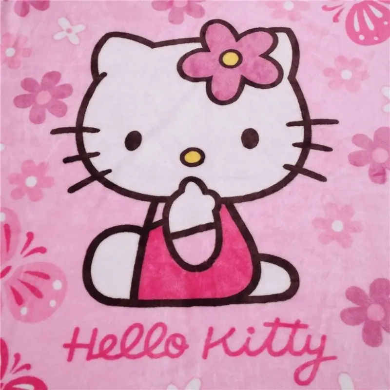 Couverture moelleuse douce Hello Kitty, couverture en peluche mignonne de dessin animé Sanurgente, couverture Kawaii parfaite pour les filles, décor