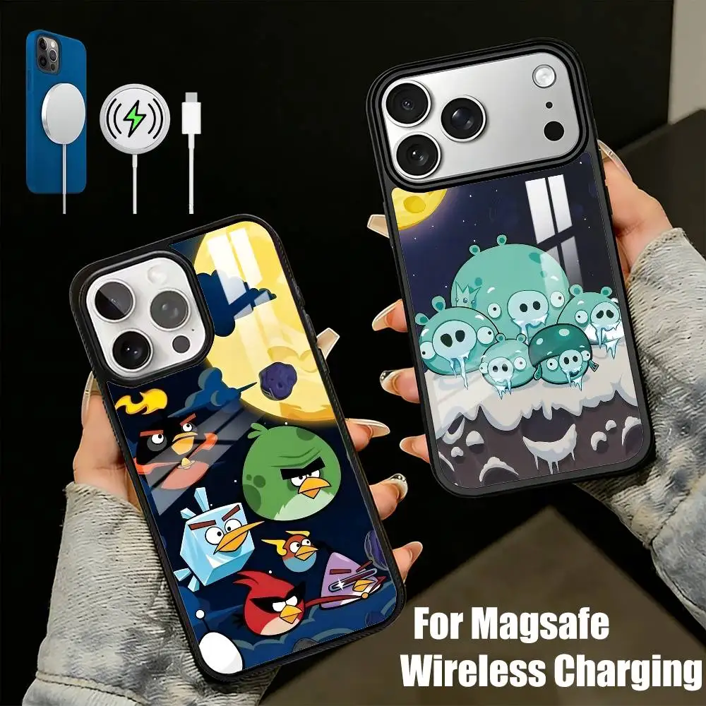 

Classic Game A-Angry B-Bird Phone Case For iPhone17,16,15,14,13 Plus,Pro Max Magnetic For Magsafe Wireless Charging