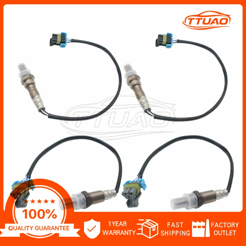 Sensor de Oxígeno O2 (234-4243, 234-4336) de 1/4 Piezas, Superior/Inferior, para Chevrolet Express 1500 2500 3500, GMC Savana 1500 2500 3500
