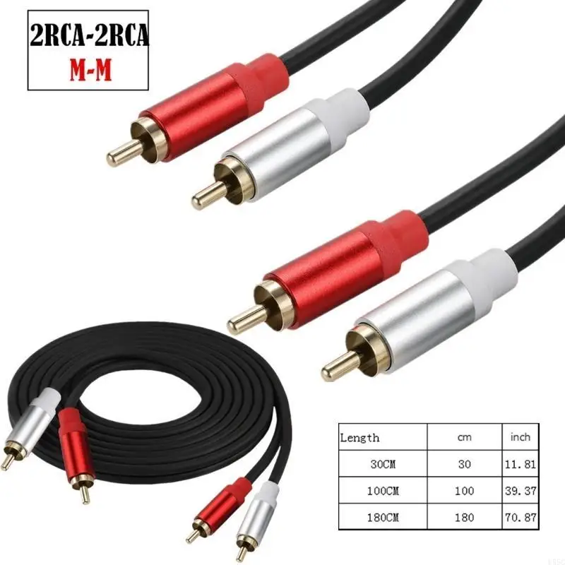 2RCA Stereo Coppered AUX Cable Double Male End Speaker Amplifier Connecting Wire TV Connection Cord Extender Line