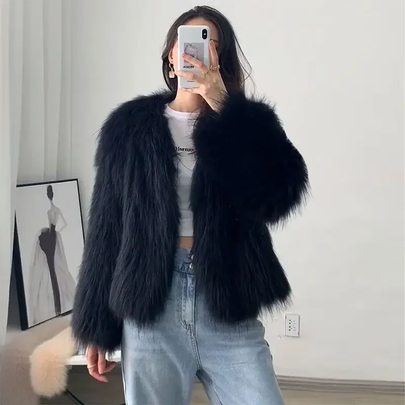 Autumn Fleece Women Coat Fashion Winter Korean Solid Thick Warm Cardigan Top Elegant Office Lady Long Sleeve Outerwear E3182