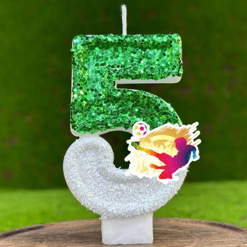 World Football Theme Digital Candle Number 0-9 Kids Birthday Cake Decoration Supplies Cartoon Anime Party Accessories Supplies