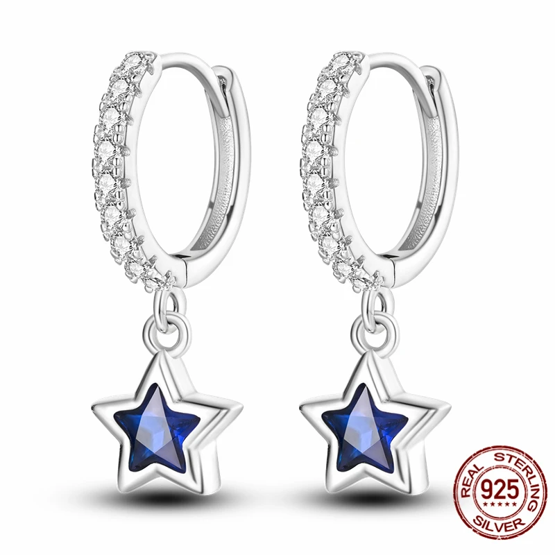 

High-quality S925 sterling silver earrings, women's star earrings, anniversary and wedding jewelry gifts.