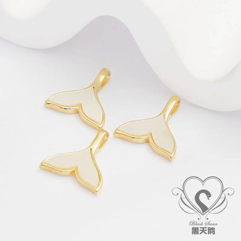 14K Gold-plated Shell Fish Tail Pendant DIY Bracelet Necklace Earrings Pendant Handmade Jewelry Accessories