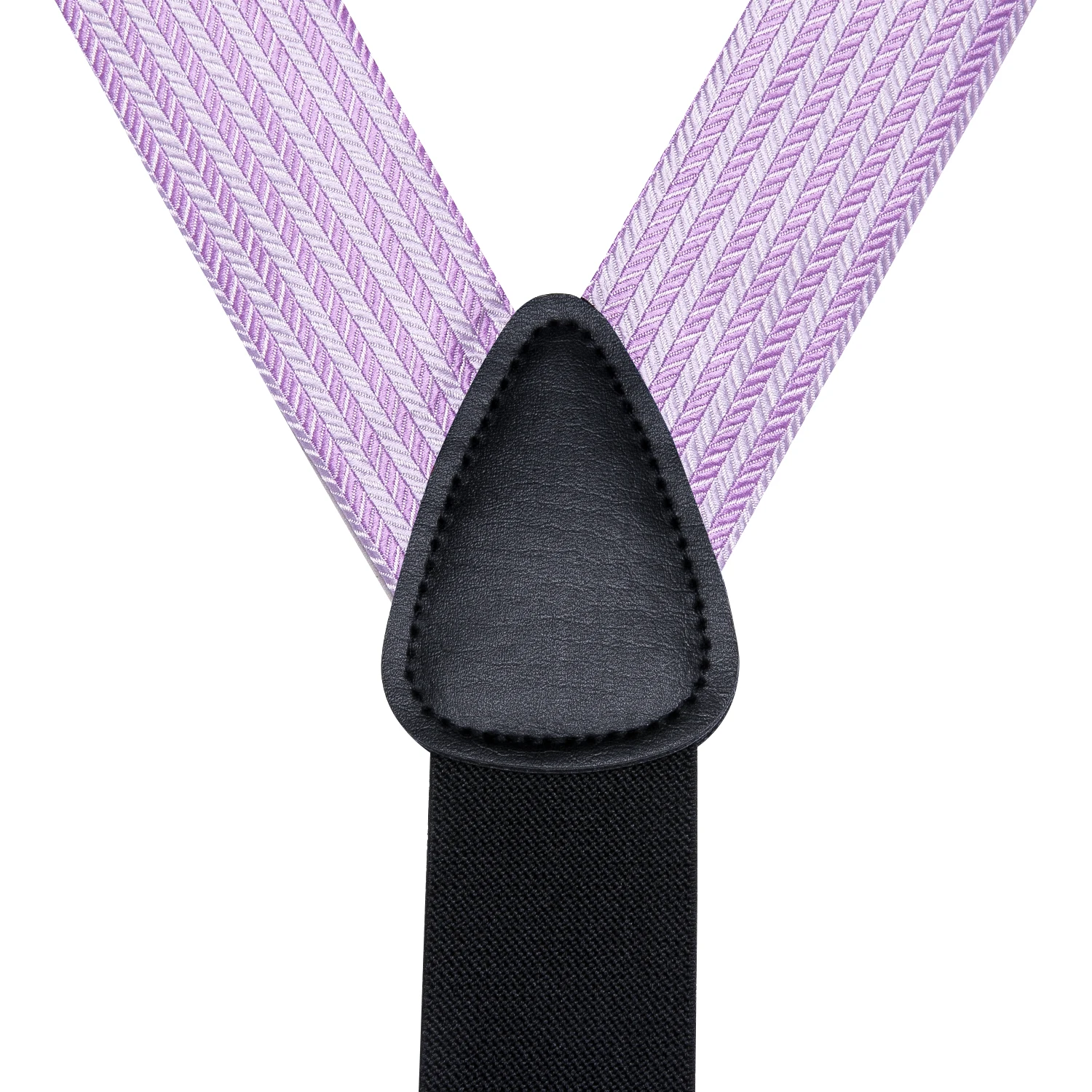 Hi-Tie Lilac Violet Silk Men Suspender Bowtie Hanky Cufflink Adjustable Clip On Brace for Male Wedding Business Wholesale