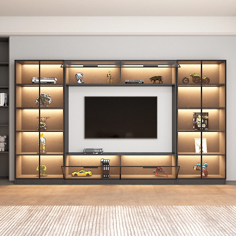 

TV Cabinet Hand Cabinet Combination Small Apartment Living Room Bedroom Side Cabinet Glass Locker