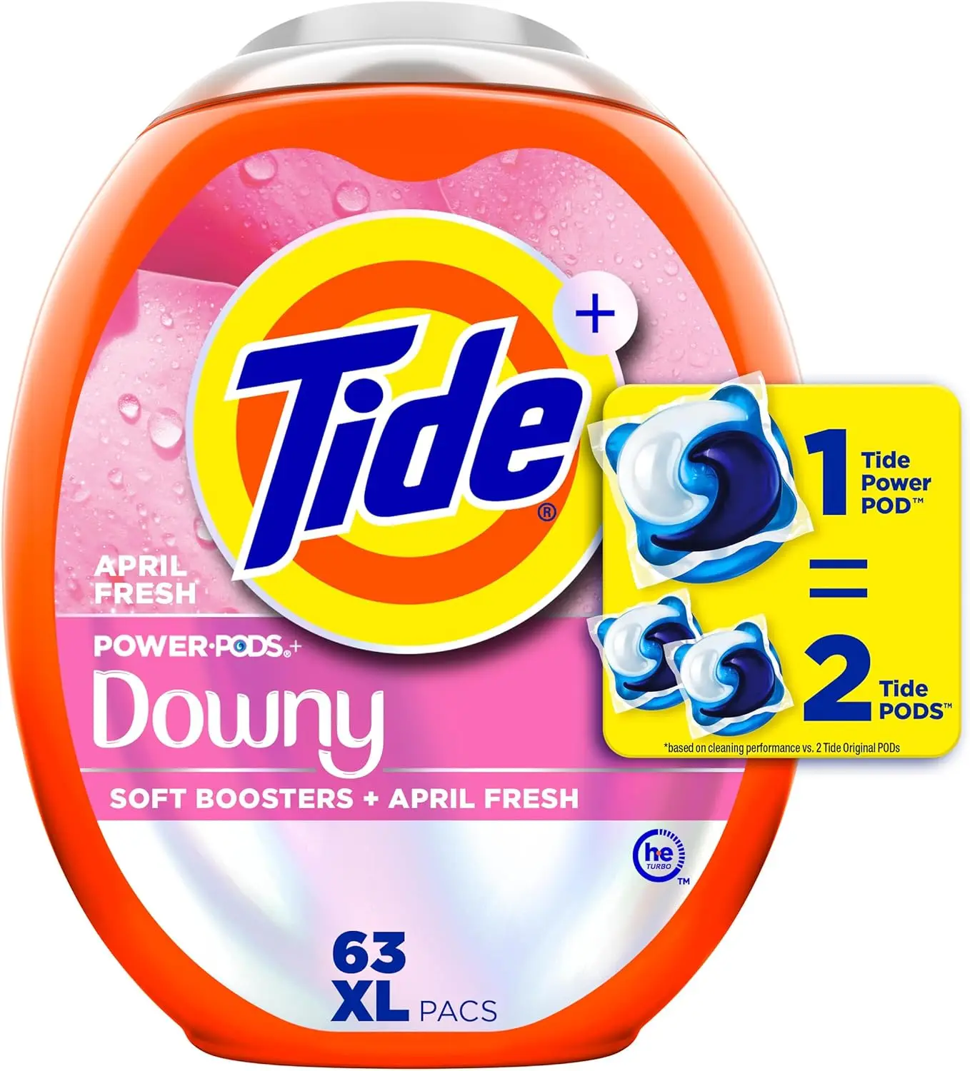 

63-Count Laundry Detergent Pods with Soft Boosters, April Fresh Scent for Clean Clothes