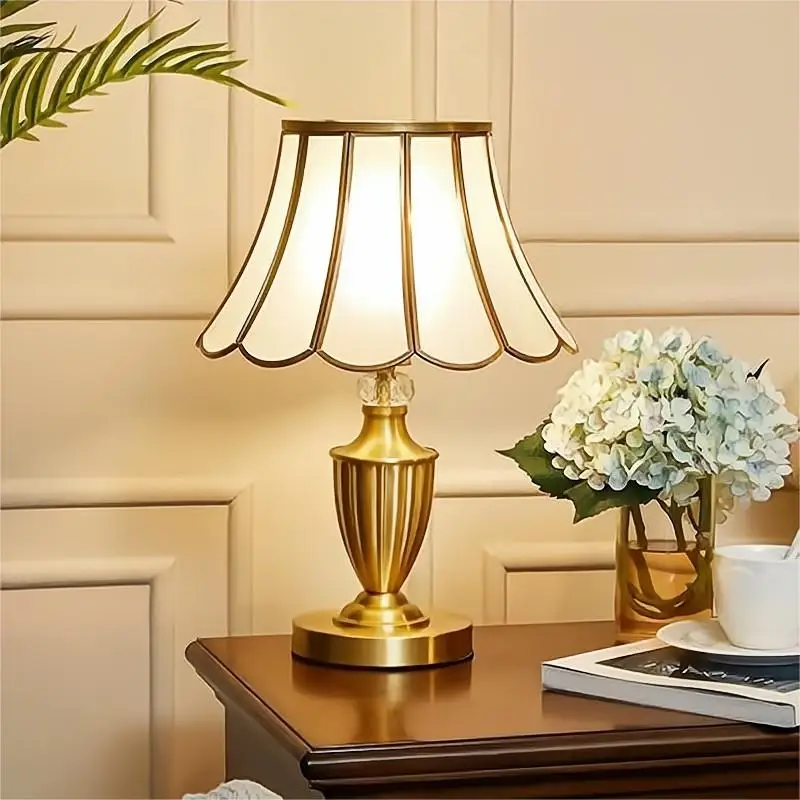 

European Style All Copper Table Lamp American Living Room Bedroom Study Room Villa Hotel Guest Room Bedside Desk Table Lamp