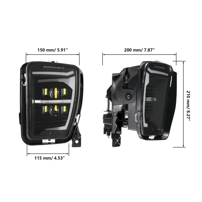 車 LED フォグランプフロントバンパードライビングランプアセンブリダッジラム 1500 2013-2018 68104821 AC 68104820 AC