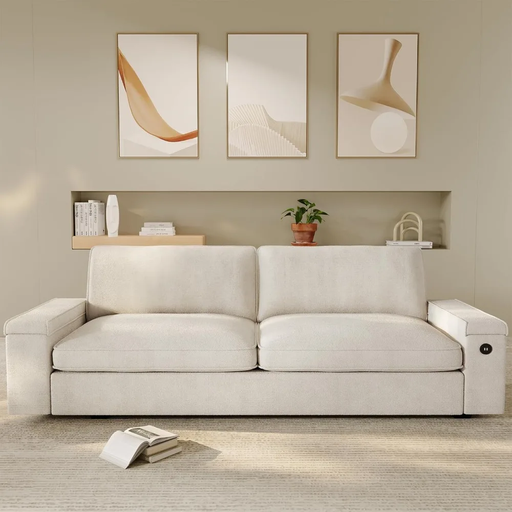 Modern Sofas Couches for Living Room, Comfy Couch with Extra Deep Seats, Oversized Loveseat Sofa with Storage