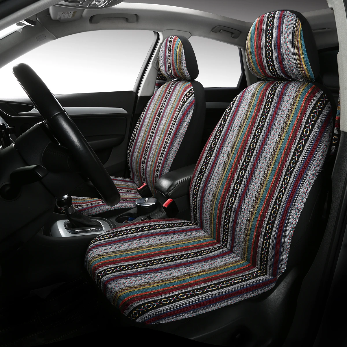 Baja Blanket Car Seat Covers Boho Designs Universal Size Fit for Most Cars SUVs Trucks Vans Woven Fabric Full Set