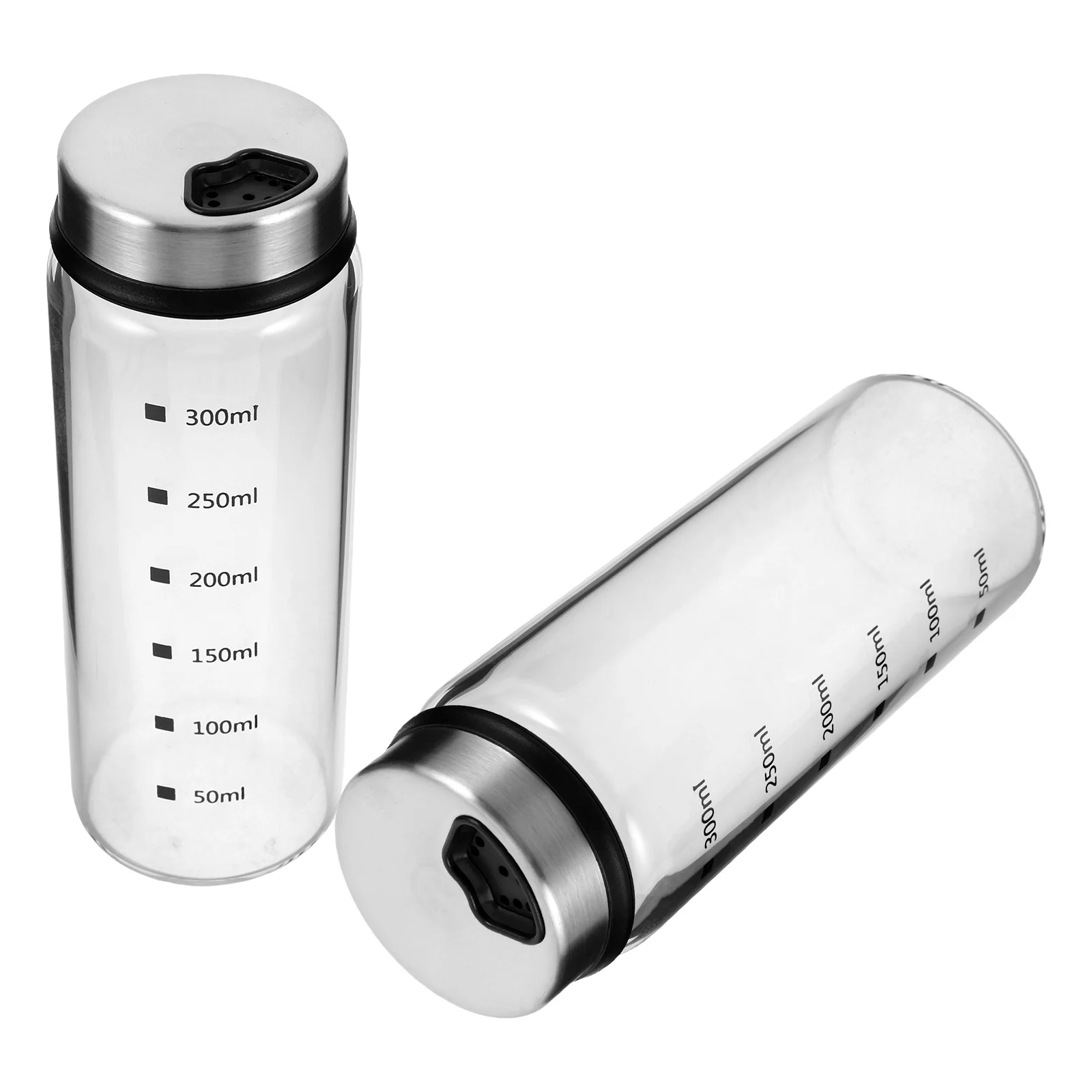

2Pcs Bbq Seasoning Jars Transparent Glass Spice Containers with Shaker Lids for Kitchen Camping Outdoor Grilling Salt Pepper