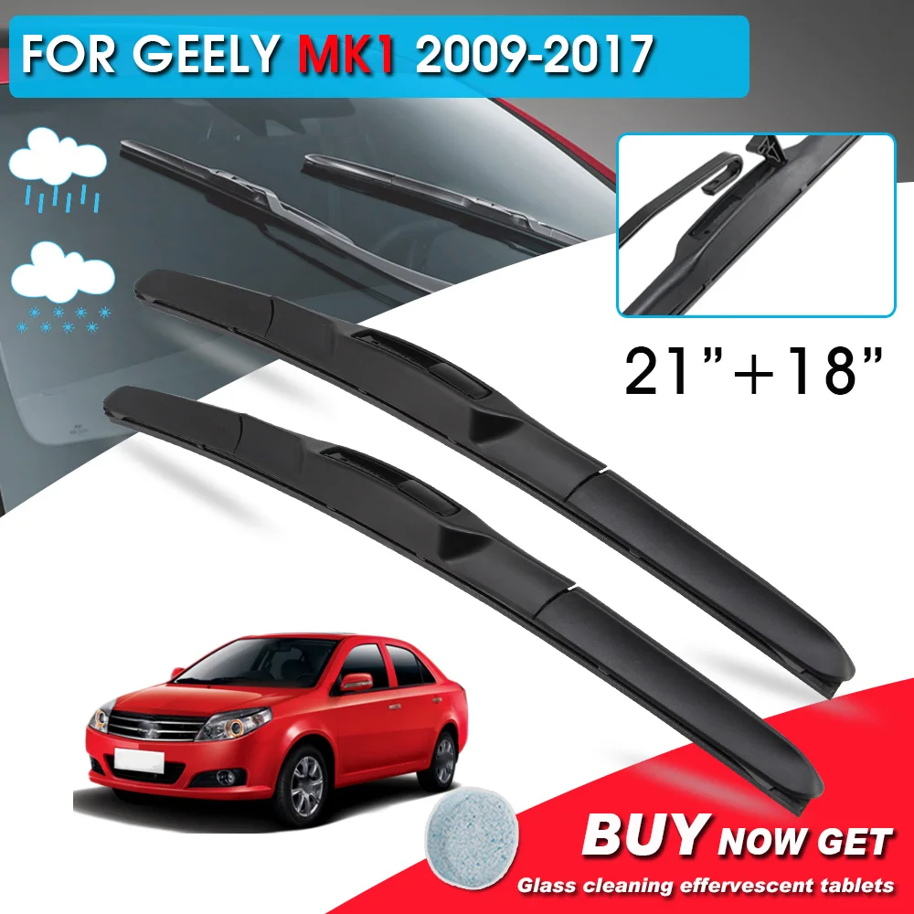 

BROSHOO Car Front Window Windshield Wipers Blade For Geely MK1 21"+18" LHD&RHD Car Model Year 2009-2017 Auto Accessories