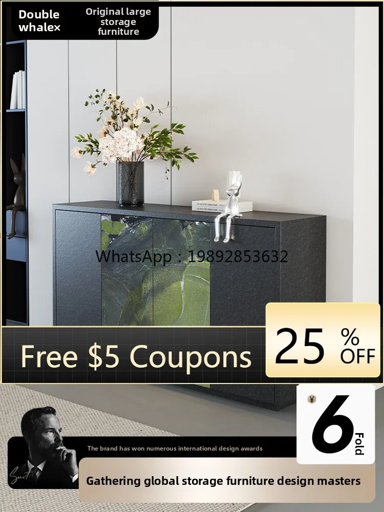

LYY Full Rock Slab Sideboard Kitchen Household High-end Island Tea Storage Organizer Dining Room