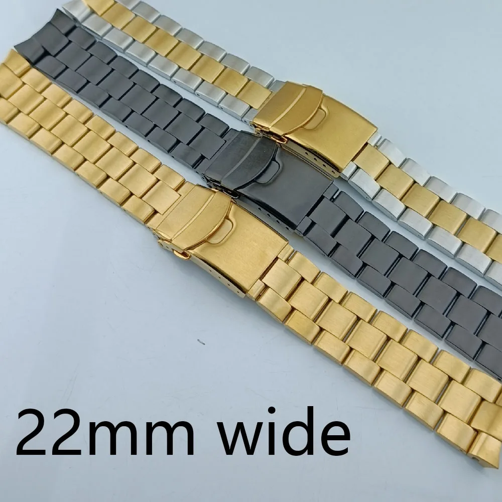 

22mm stainless steel watch strap accessories fit NH35 Movement watch case