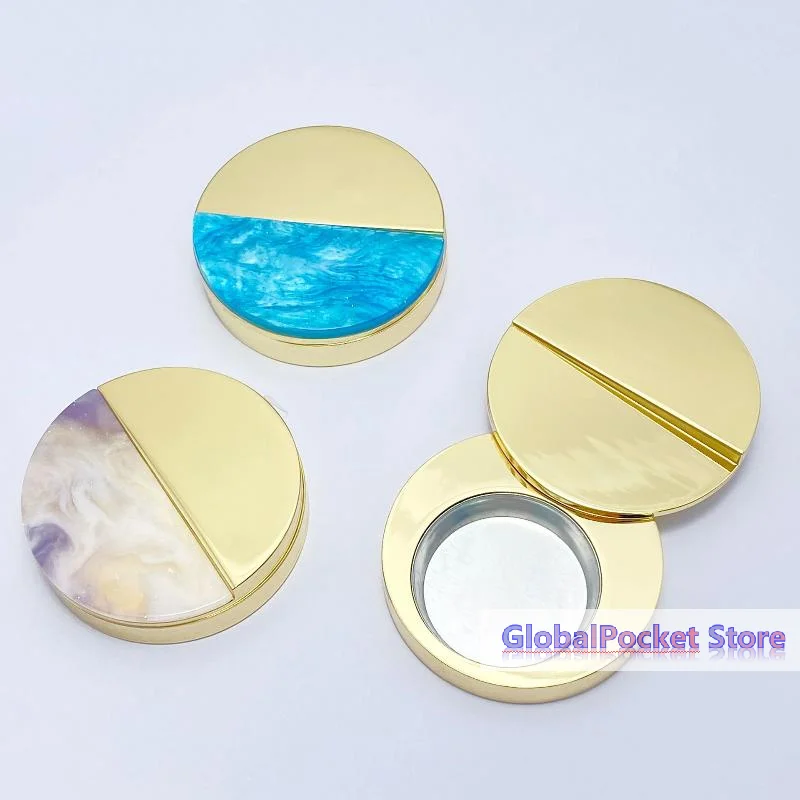 [TG823]Zinc Alloy Solid Perfume Container Sliding Lid Balm Box Mini Refillable Metal Makeup Case