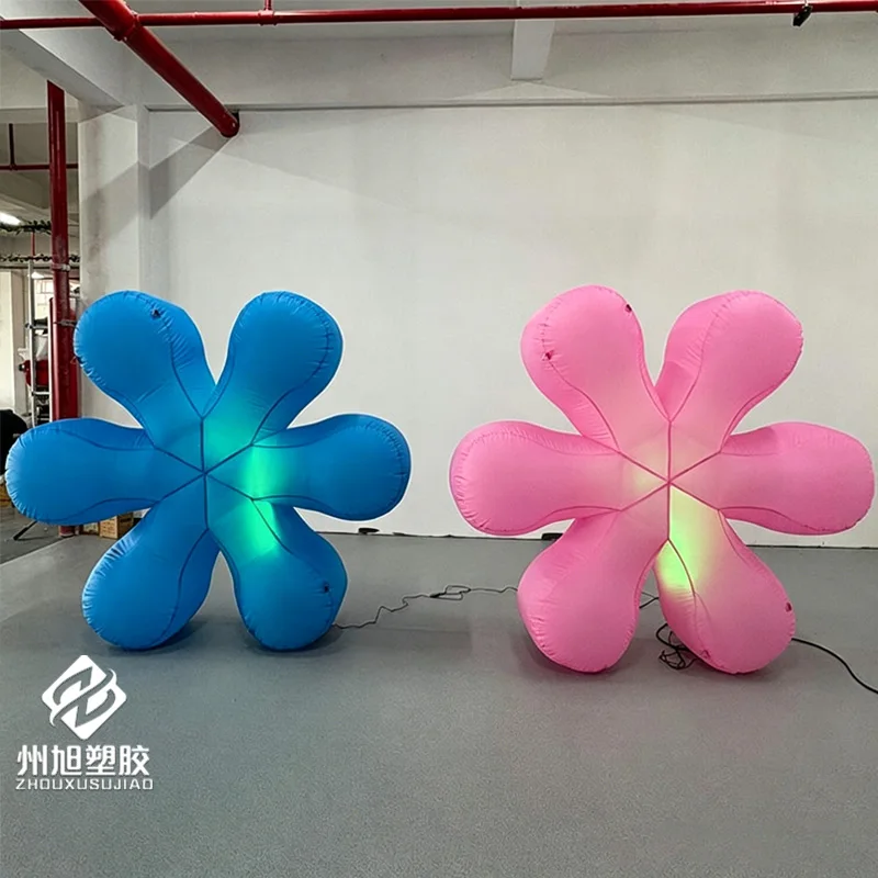 Inflatable flowers, inflatable flowers  Pink and blue inflatable flower models  Used for decoration at festival events