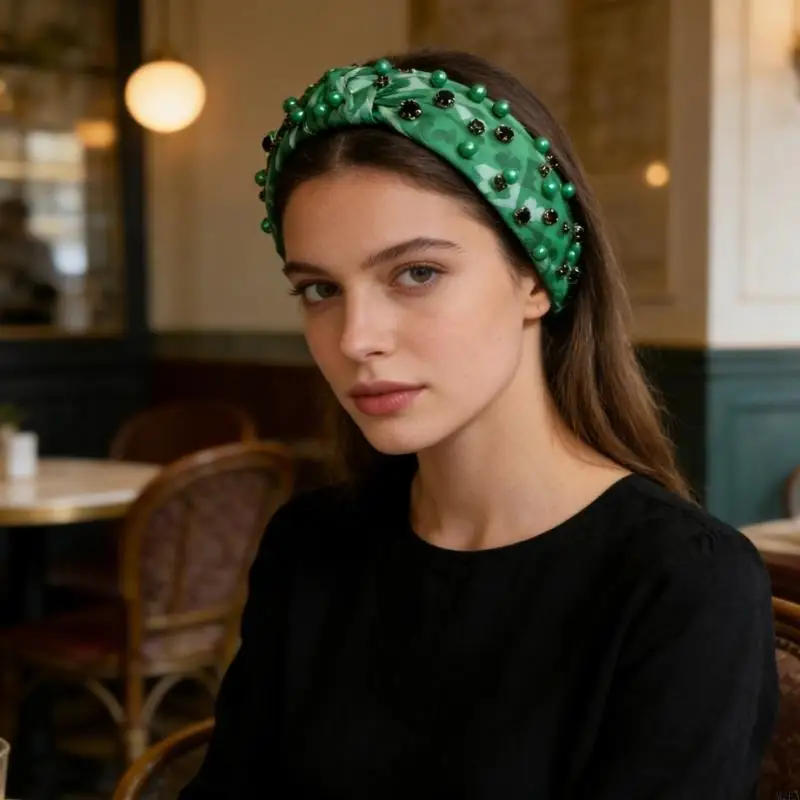 2026 New Festival Irish Themed Knot Hairband for Saint Patrick's Day Celebration Comfortable Stylish Headwear Accessory
